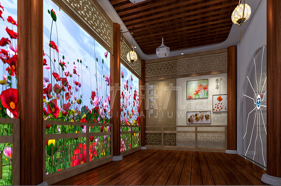 禁毒示范展館，高科技禁毒防艾展廳，展廳設計平面圖